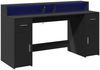 vidaXL LED-Schreibtisch Schwarz 160x55x91 cm Holzwerkstoff 3309430 Bild 3
