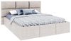 FDM Polsterbett Bettrahmen Bettgestell 90x200, 120x200, 140x200, 160x200, 180x200cm (mit hochwertigem Velour Bezug Trinity, Optional mit Matratze, mit großen gepolsterten Kopfteil), Mettelrahmen mit hydraulischer Klappfunktion für mehr Stauraum Bild 4