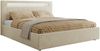 Polsterbett GOLD 5 CLASSIC 160 x 200 cm mit LED-Beleuchtung & Bettkasten, Doppelbett inkl. Lattenrost, Metall-Lift-System & Stauraum - Creme Struktur Bild 5