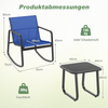3-tlg. Gartenmöbel Set mit 2 Stühle & Tisch Balkonset mit Sanfter Schaukelbewegung Blau Bild 2