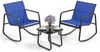 3-tlg. Gartenmöbel Set mit 2 Stühle & Tisch Balkonset mit Sanfter Schaukelbewegung Blau Bild 1