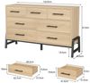 GarveeMore Kommode 7 Schubladen Hochkommode Schubkastenkommode Anrichte Kombikommode, Modernes Design Sideboard Holz-Aufbewahrungsschrank 132 x 41 x 81 cm Bild 2