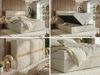 Premium Boxspringbett ORVO 200 x 200 cm mit Stauraum, Multipocket-Matratze 7 Härtezonen, H3, zwei Bettkästen - Topper Visco - Beige Velvet Bild 2