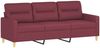 vidaXL 3-Sitzer-Sofa Braun 180 cm Stoff, Weinrot, 198x80 cm Bild 2