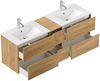 Badmöbelset Taifun 170cm 4tlg mit 2x Spiegelschrank & Seitenschrank eiche gold : Eiche Gold Bild 3