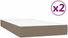 vidaXL Boxspringbett mit Matratze Taupe 200x200 cm Stoff, Härtegrad: H2 [3144550] Bild 5