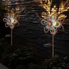 LED Solarleuchte, Windrad, Metall Bruchglas, gold blau, H 92 cm Bild 3