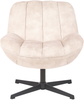 Stuhl mit Fußhocker LIA mit Fußstütze Samtstoff Beige Bild 5