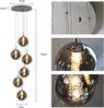ZMH Pendelleuchte esstisch Pendellampe Höhenverstellbar kugel Hängeleuchte 6-Flammig aus Glas in Farbe Grau Küchen Wohnzimmerlampe Schlafzimmerlampe Flurlampe Bild 5