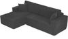 LVHOM L-Form Ecksofa mit Chaiselongue, 3-Sitzer Sofa mit 2 Kissen, Cloud Sofa aus Cordstoff, kein Aufbau erforderlich, Skandinavisches Design, Schwarz Bild 2