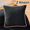 LVHOM L-Form Ecksofa mit Chaiselongue, 3-Sitzer Sofa mit 2 Kissen, Cloud Sofa aus Cordstoff, kein Aufbau erforderlich, Skandinavisches Design, Schwarz Bild 5