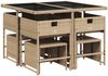 vidaXL 9-tlg. Garten-Essgruppe mit Kissen Beige Poly Rattan 3211318 Bild 3