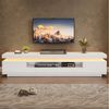 Merax Lowboard hochglanz TV-Schrank mit LED-Beleuchtung (175×38×45 cm, 1 St, Lowboard für Fernseher bis 75 Zoll, Weiß), Fernsehschrank mit 2 L-Schränken, 1 Schublade & halboffener Ablage Bild 4
