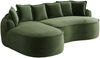 Modulsofa Chenille, 2-teilig mit Schlaffunktion & Chaiselongue, 252x164x67 cm, grün Bild 3