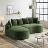 Modulsofa Chenille, 2-teilig mit Schlaffunktion & Chaiselongue, 252x164x67 cm, grün Bild 2
