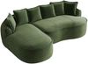 Modulsofa Chenille, 2-teilig mit Schlaffunktion & Chaiselongue, 252x164x67 cm, grün Bild 4
