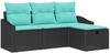 vidaXL Sofa Set mit Kissen mit Speicher 4 pcs Schwarz Poly Rattan 3359255 Bild 2