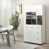 Küchenschrank, Buffet, 3 Schubladen, 3 Regale, viel Stauraum, 89x39,5x168cm, Weiß Bild 2