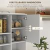 Küchenschrank, Buffet, 3 Schubladen, 3 Regale, viel Stauraum, 89x39,5x168cm, Weiß Bild 5