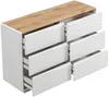 Vente-unique - AMANI Kommode Holz, Platte BeigeWeiß - B 40 cm x H 80 cm x L 120 cm Bild 4