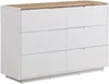 Vente-unique - AMANI Kommode Holz, Platte BeigeWeiß - B 40 cm x H 80 cm x L 120 cm Bild 2