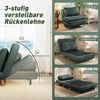 HOMCOM Schlafsessel 3-in-1 Klappbar Extra Breit Schlafsofa mit Bettfunktion, Lendenkissen Dick Gepolstert Relaxsessel mit Verstellbarer Rückenlehne, Leinenoptik Chaiselongue für Wohnzimmer, Dunkelgrün Bild 4