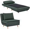 HOMCOM Schlafsessel 3-in-1 Klappbar Extra Breit Schlafsofa mit Bettfunktion, Lendenkissen Dick Gepolstert Relaxsessel mit Verstellbarer Rückenlehne, Leinenoptik Chaiselongue für Wohnzimmer, Dunkelgrün Bild 2