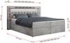 Boxspringbett - Doppelbett mit Multipocket-Matratze und LED - GOLD-6 - 160x200cm - Hellgrau Velours - H3 Bild 5