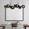 ZMH Glas Pendelleuchte Diam. 105cm E27 8 Flammen Hängelampe Wohnzimmer Schlafzimmer Esszimmer Modern Glaskugel Bernstein für Küche Hotel Bild 5