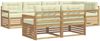 vidaXL Outdoor-Sofagarnitur mit Kissen 7 pcs Weiß und Creme Polyester 3390630 Bild 2