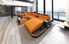 Stoff Wohnlandschaft Wave U Form - Mikrofaserstoff - apricot-schwarz - Rechts Bild 4