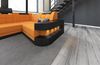 Stoff Wohnlandschaft Wave U Form - Mikrofaserstoff - apricot-schwarz - Rechts Bild 2