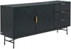 Vente-unique - SIRIOLA Sideboard Holz, Platte SchwarzGold - B 40 cm x H 75 cm x L 160 cm Bild 3