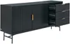 Vente-unique - SIRIOLA Sideboard Holz, Platte SchwarzGold - B 40 cm x H 75 cm x L 160 cm Bild 5