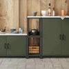 vidaXL Küchenaufbewahrung mit Regal Olive Grün 30 x 50 x 92 cm Stahl 874978 Bild 4