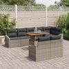 vidaXL Garten-Sofa-Set mit Kissen mit Kissen 9 pcs Grau und Braun 3349852 Bild 3