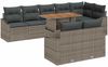 vidaXL Garten-Sofa-Set mit Kissen mit Kissen 9 pcs Grau und Braun 3349852 Bild 2