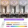 oyajia Deckenleuchte Leise Deckenventilator mit Beleuchtung 99W Deckenlampe Mit Ventilator, LED fest integriert, kaltweiß, warmweiß, neutralweiß, RGB, led Deckenleuchte Mit Ventilator, RGB dimmbar, 6-Gang, Timer, 45×11 cm Bild 4