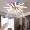oyajia Deckenleuchte Leise Deckenventilator mit Beleuchtung 99W Deckenlampe Mit Ventilator, LED fest integriert, kaltweiß, warmweiß, neutralweiß, RGB, led Deckenleuchte Mit Ventilator, RGB dimmbar, 6-Gang, Timer, 45×11 cm Bild 2
