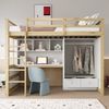 REDOM Kinderbett mit Leiter, Schreibtisch & Stauraum, Kleiderschrank und Schubladen (Hochbett Einzelbett, 90x200 cm), ohne Matratze Bild 2