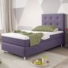 Boxspringbett Köln Plus 90x200 cm Webstoff Lila mit Topper-Optik Bild 2