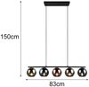 LED Pendelleuchte mit bunt verspiegelten Glaskugeln, Breite 83cm Bild 4