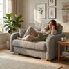 Wohnero24 Schlafsofa POLINA 2 136x95 cm 113x195 cm mit Bettkasten 2 Sitzer Sofa mit Schlaffunktion kleines Schlafsofa ausziehbar für Gästezimmer - Grau Bild 2