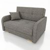Wohnero24 Schlafsofa POLINA 2 136x95 cm 113x195 cm mit Bettkasten 2 Sitzer Sofa mit Schlaffunktion kleines Schlafsofa ausziehbar für Gästezimmer - Grau Bild 4