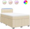 vidaXL Boxspringbett mit Matratze Creme 120x200 cm Stoff 3289340 Bild 2
