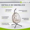 Juskys 'Aria' Hängesessel mit Kissen, höhenverstellbar & faltbar, Polyrattan beige, bis 130 kg belastbar Bild 4