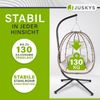 Juskys 'Aria' Hängesessel mit Kissen, höhenverstellbar & faltbar, Polyrattan beige, bis 130 kg belastbar Bild 5