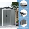 Outdoor Lagerschuppen 196 x 142 cm wetterfester Galvanisierter Metall-Geräteschuppen mit Luftschlitzen Grau Bild 5