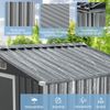 Outdoor Lagerschuppen 196 x 142 cm wetterfester Galvanisierter Metall-Geräteschuppen mit Luftschlitzen Grau Bild 3