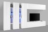 Dmora Ausgestattete Wand Carretto, 5-türiges TV-Ständer-Wohnzimmerset, Mehrzweck-Wohnzimmermöbel, 100 % Made in Italy, 340 x 30 x 180 cm, glänzendes Weiß, Bild 5